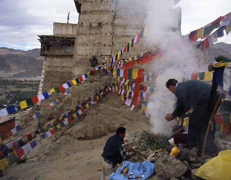 Leh Ladakh: Full Moon Ceremony at Namgyl Tsemo fine art travel photography copyright 2004 Brad Carlile