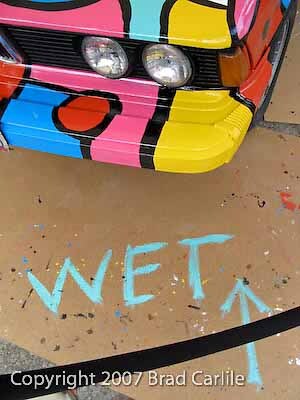 Tom Cramer Art Car being painted