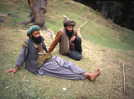 Aru Kashmir: Kashmiri Shepherds in the mountains above Lidder River Fine Art Photography copyright 2004 Brad Carlile