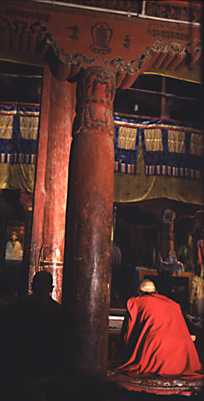 Leh Ladakh: Hemis Morning Prayerswith the monks fine art travel photography copyright 2004 Brad Carlile
